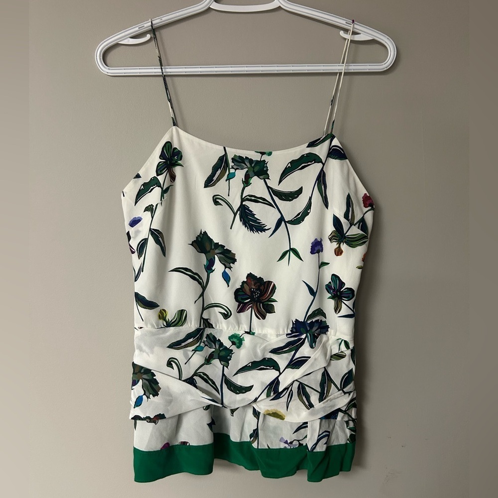Derek Lam 10 Crosby White‎ & Floral Silk Blouse